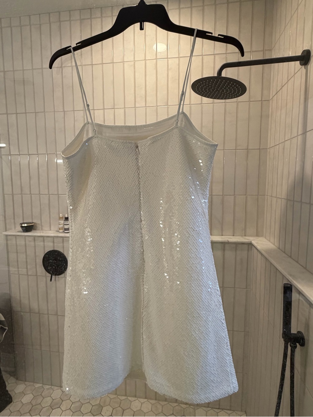 Abercrombie & Fitch White Sequin Slip Dress - Picture 4 of 9